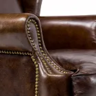 Fauteuil d'intérieur en cuir vintage effet vieilli - Stamp Viadurini