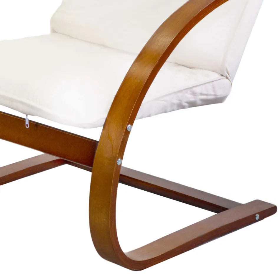 Fauteuil d'intérieur en bois de bouleau et tissu - Abissi Viadurini