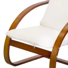 Fauteuil d'intérieur en bois de bouleau et tissu - Abissi Viadurini
