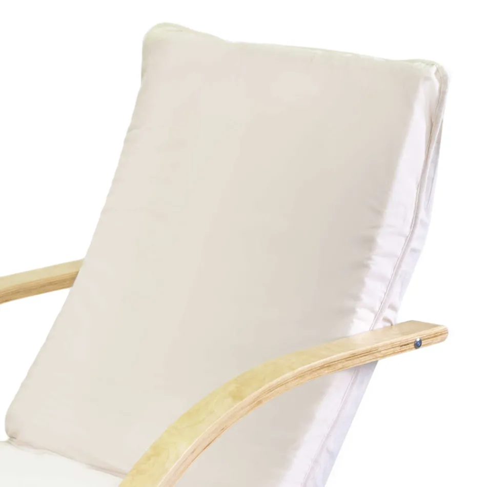 Fauteuil d'intérieur en bois de bouleau et tissu - Abissi Viadurini