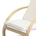 Fauteuil d'intérieur en bois de bouleau et tissu - Abissi Viadurini