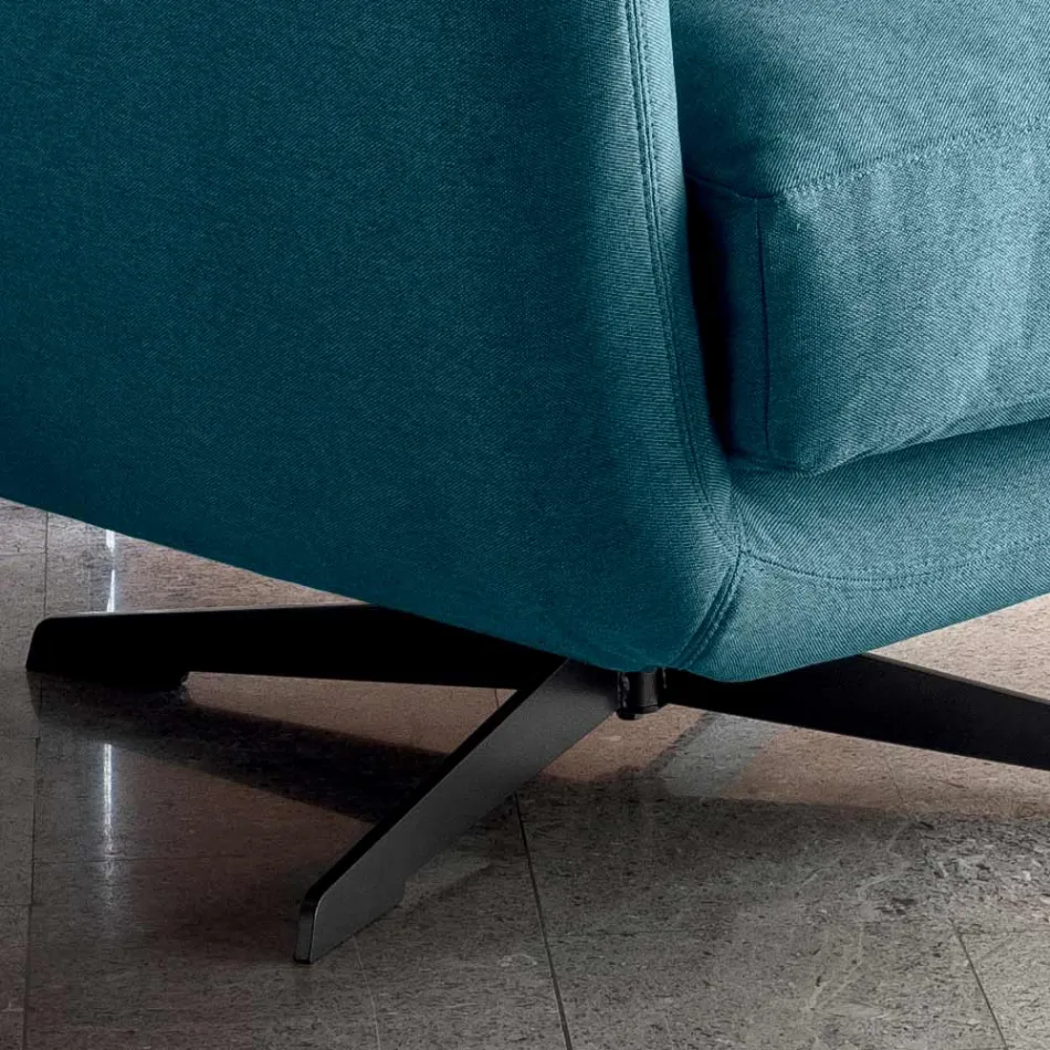 Fauteuil de salon avec choix de base pivotante ou fixe fabriqué en Italie - Ironic Viadurini