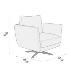 Fauteuil de salon avec choix de base pivotante ou fixe fabriqué en Italie - Ironic Viadurini