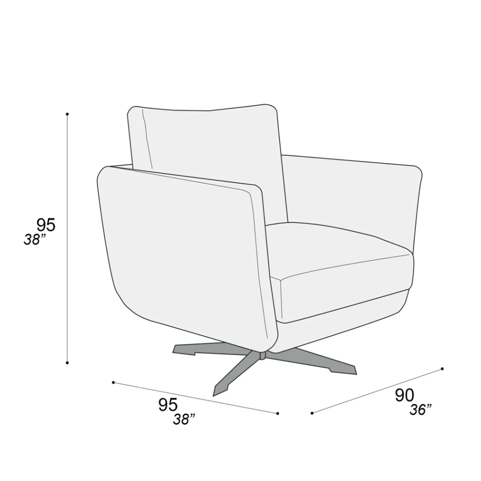 Fauteuil de salon avec choix de base pivotante ou fixe fabriqué en Italie - Ironic Viadurini