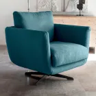 Fauteuil de salon avec choix de base pivotante ou fixe fabriqué en Italie - Ironic Viadurini
