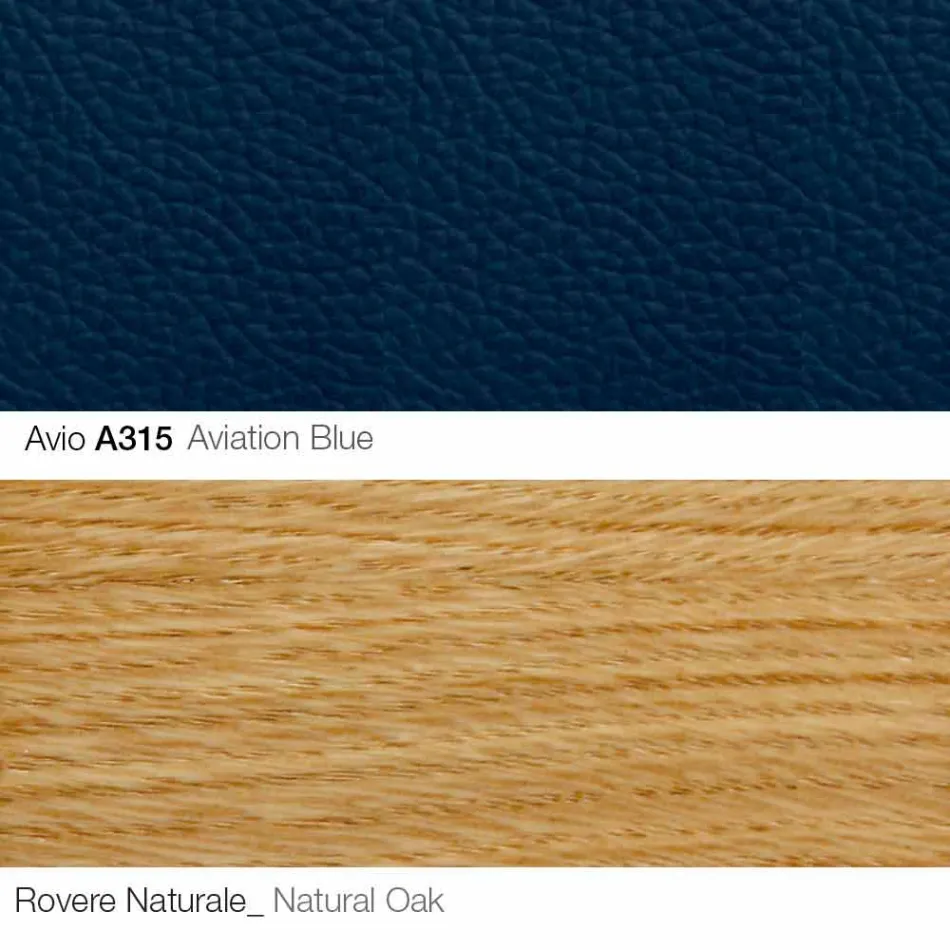 Fauteuil de salon avec repose-pieds en cuir et bois Made in Italy - Butterfly Viadurini