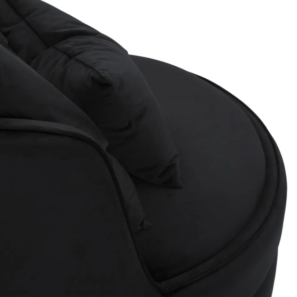 Fauteuil de salon capitonné et capitonné en tissu avec décorations - Patch Viadurini