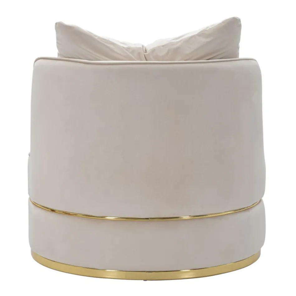 Fauteuil de salon capitonné et capitonné en tissu avec décorations - Patch Viadurini