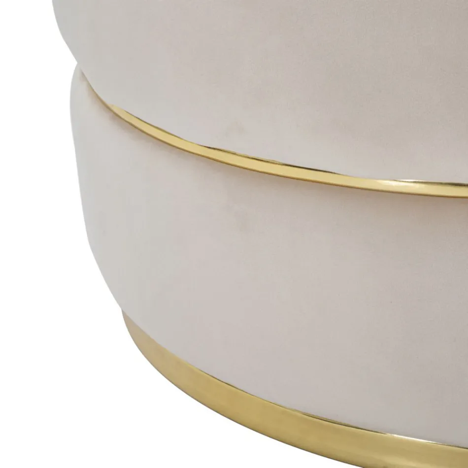 Fauteuil de salon capitonné et capitonné en tissu avec décorations - Patch Viadurini