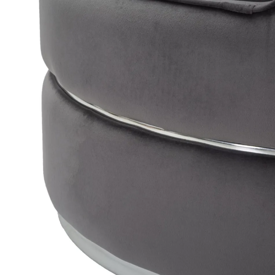 Fauteuil de salon capitonné et capitonné en tissu avec décorations - Patch Viadurini