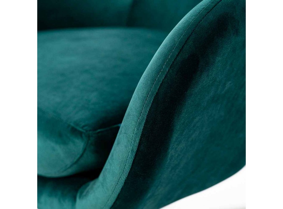 Fauteuil lounge pivotant rembourré design moderne en velours - Gajarda Viadurini