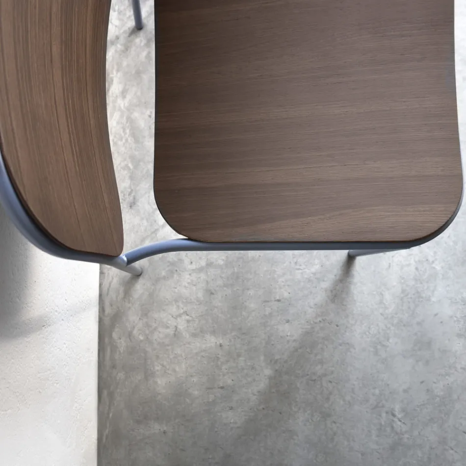 Fauteuil de salon en bois et métal Made in Italy 2 pièces - Saffia Viadurini