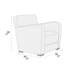 Fauteuil de salon en bois, mousse de polyuréthane et métal fabriqué en Italie - Burlesco Viadurini