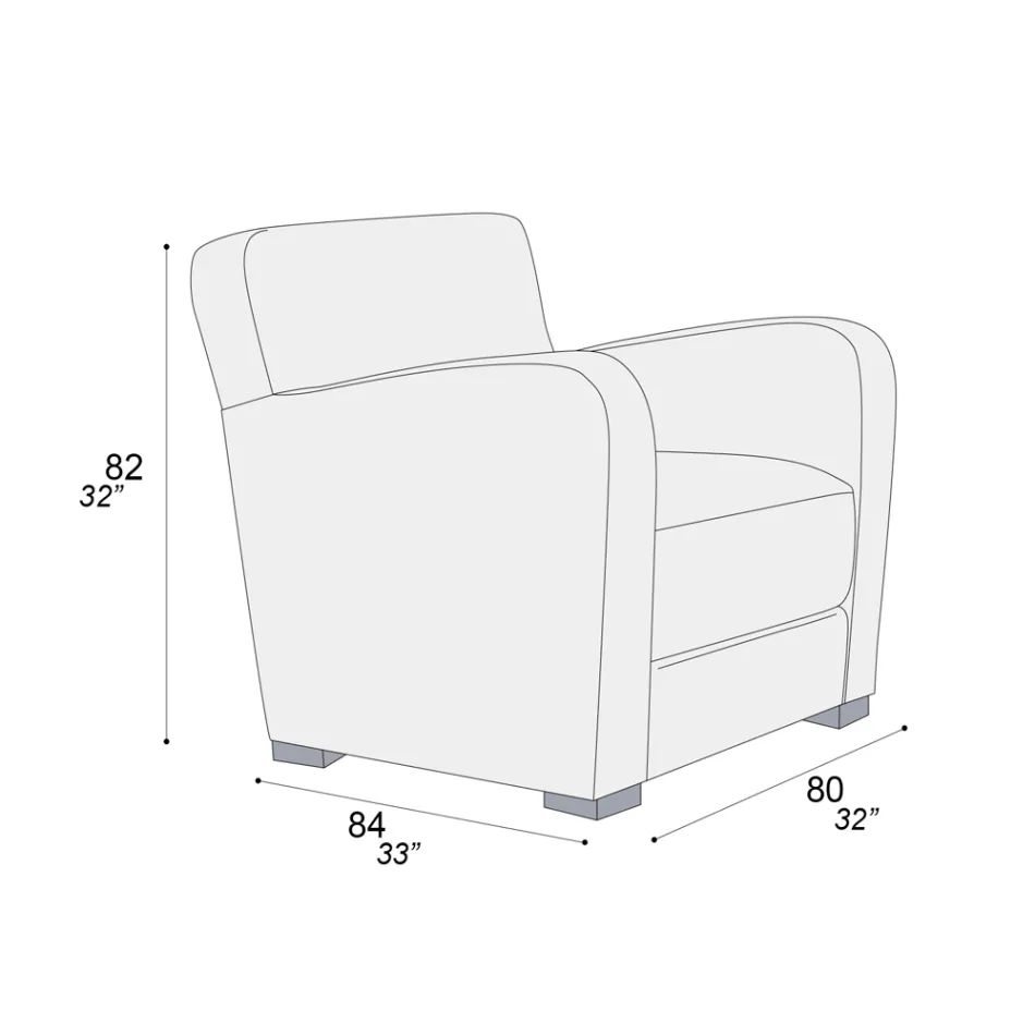Fauteuil de salon en bois, mousse de polyuréthane et métal fabriqué en Italie - Burlesco Viadurini