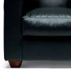 Fauteuil lounge en cuir avec pieds en noyer Made in Italy - Alessandria Viadurini