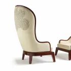 Fauteuil confortable décoration laser en cuir, fabriqué en Italie, Eli Viadurini