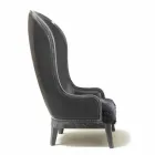 chaise longue en cuir et cheveux noirs Eli, design classique luxe Viadurini