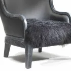 chaise longue en cuir et cheveux noirs Eli, design classique luxe Viadurini