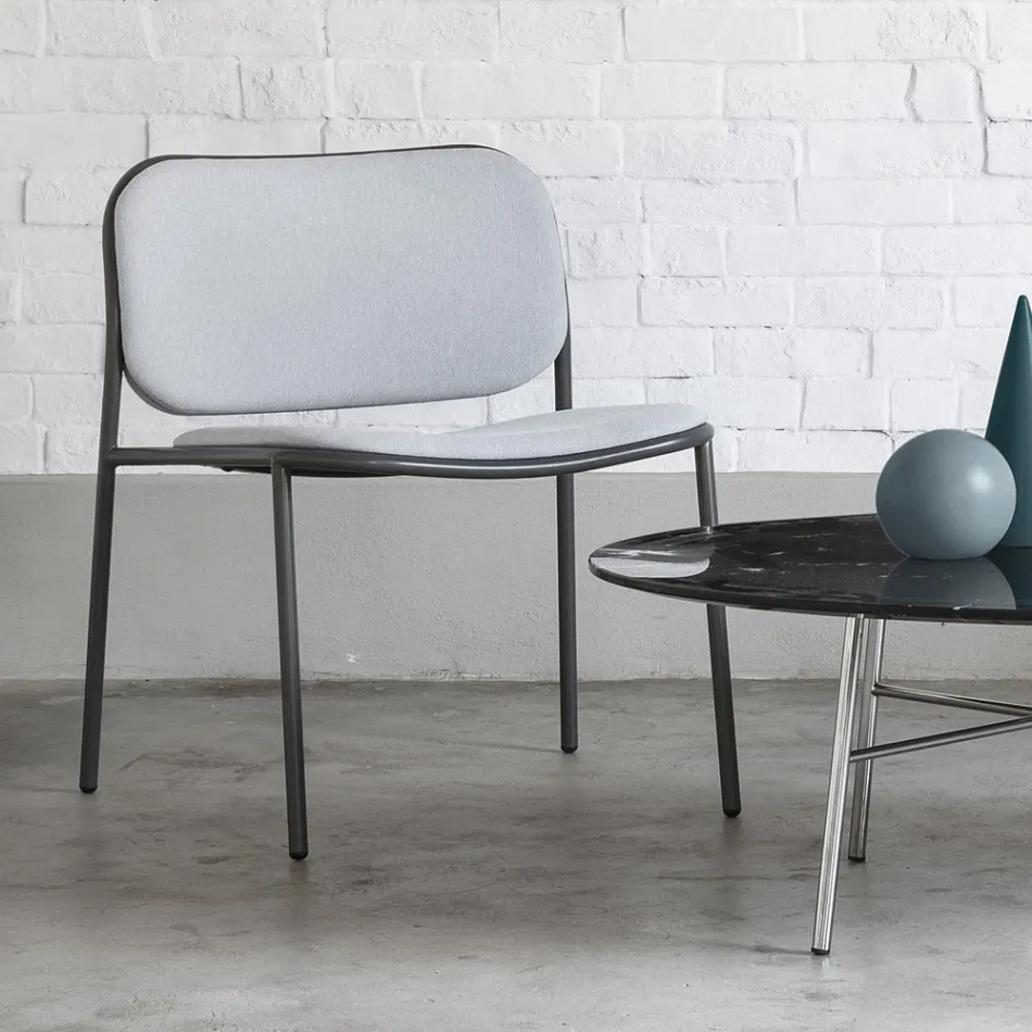 Fauteuil de salon en tissu et métal Made in Italy 2 pièces - Sangria Viadurini