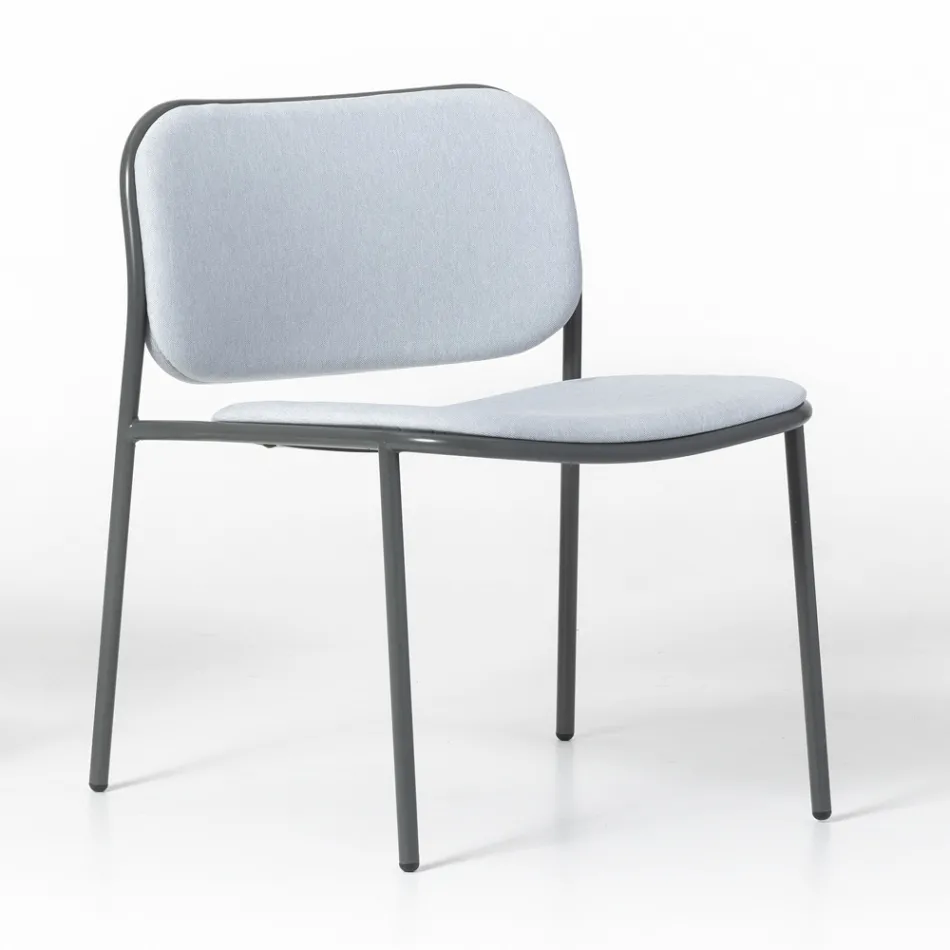 Fauteuil de salon en tissu et métal Made in Italy 2 pièces - Sangria Viadurini