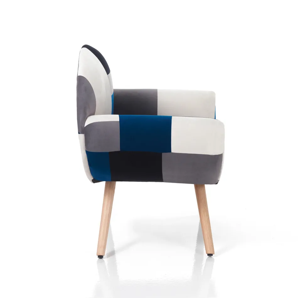 Fauteuil de Salon en Tissu Patchwork - Bromo Viadurini