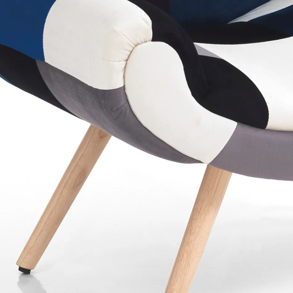 Fauteuil de Salon en Tissu Patchwork - Bromo Viadurini