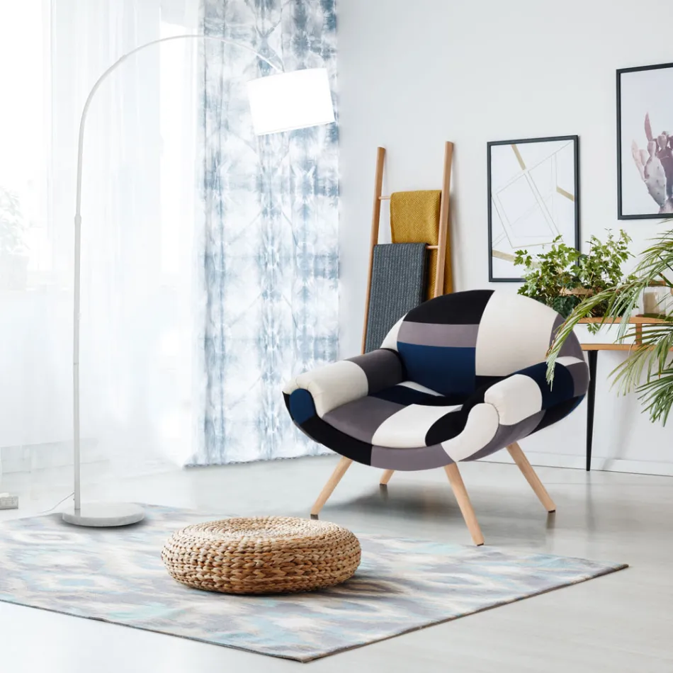Fauteuil de Salon en Tissu Patchwork - Bromo Viadurini