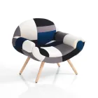 Fauteuil de Salon en Tissu Patchwork - Bromo Viadurini