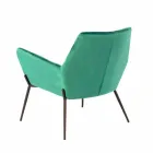 Chaise longue moderne en velours vert pétrole et métal noir - tonique Viadurini