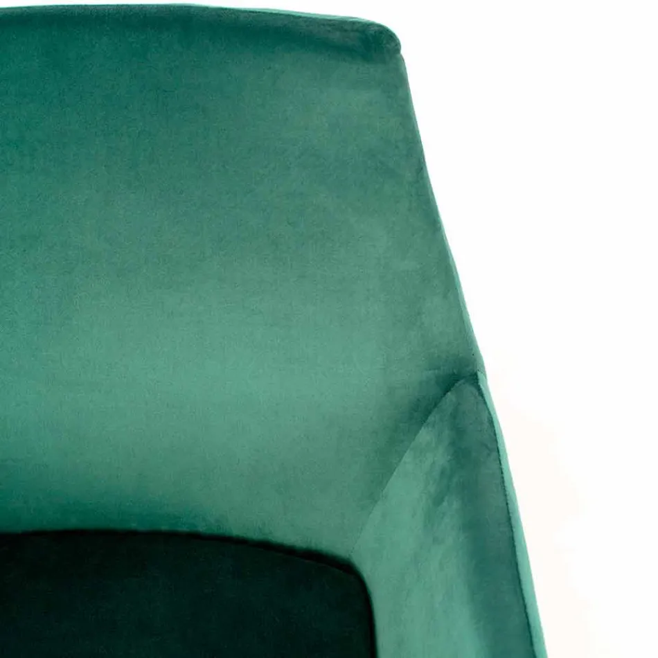 Chaise longue moderne en velours vert pétrole et métal noir - tonique Viadurini