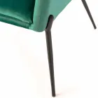 Chaise longue moderne en velours vert pétrole et métal noir - tonique Viadurini