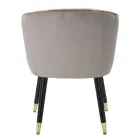 Fauteuil de salon rembourré en tissu avec pieds en bois modernes - Ezia Viadurini