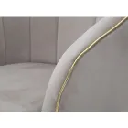 Fauteuil de salon rembourré en tissu avec pieds en bois modernes - Ezia Viadurini