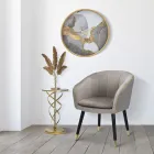 Fauteuil de salon rembourré en tissu avec pieds en bois modernes - Ezia Viadurini