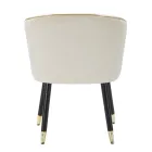 Fauteuil de salon rembourré en tissu avec pieds en bois modernes - Ezia Viadurini