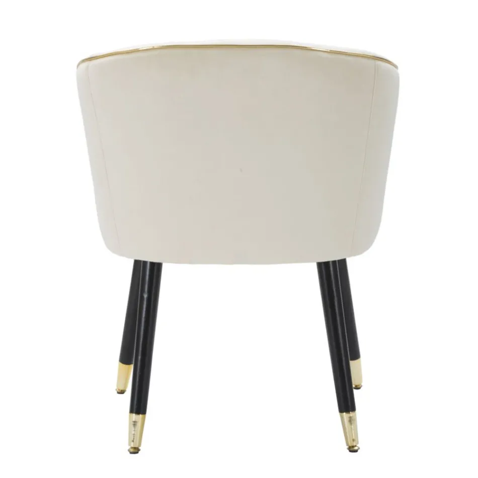 Fauteuil de salon rembourré en tissu avec pieds en bois modernes - Ezia Viadurini