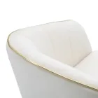 Fauteuil de salon rembourré en tissu avec pieds en bois modernes - Ezia Viadurini