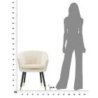 Fauteuil de salon rembourré en tissu avec pieds en bois modernes - Ezia Viadurini