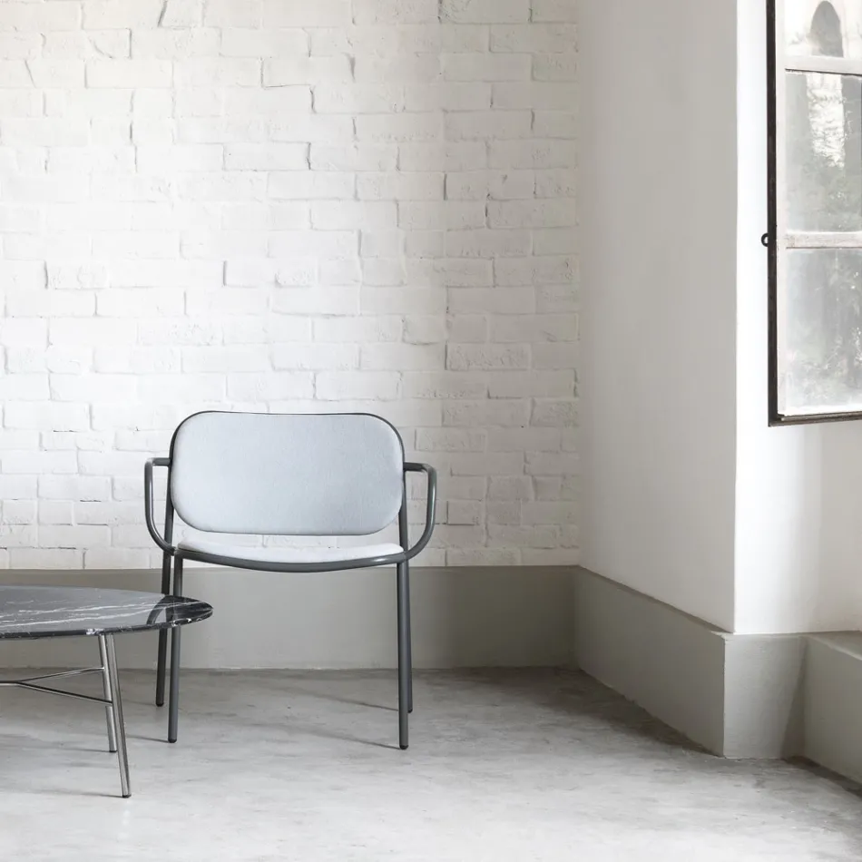 Fauteuil de salon recouvert de tissu Made in Italy 2 pièces - Sangria Viadurini