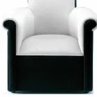 Fauteuil de salon rembourré en velours noir et blanc fabriqué en Italie - Gedda Viadurini