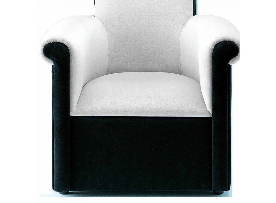 Fauteuil de salon rembourré en velours noir et blanc fabriqué en Italie - Gedda Viadurini