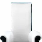 Fauteuil de salon rembourré en velours noir et blanc fabriqué en Italie - Gedda Viadurini