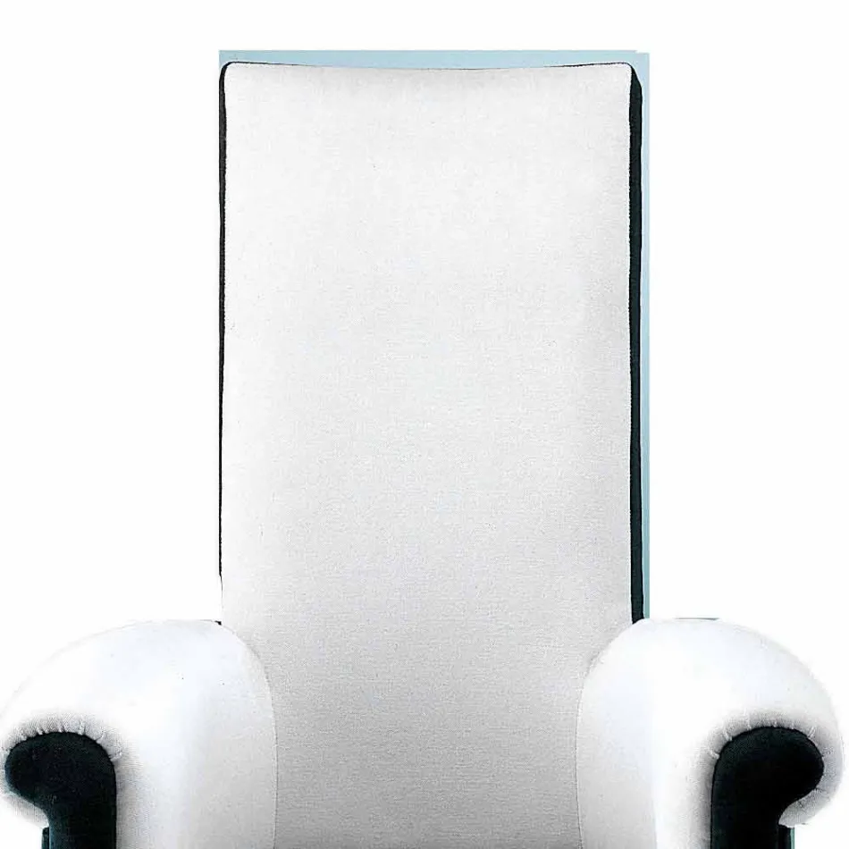 Fauteuil de salon rembourré en velours noir et blanc fabriqué en Italie - Gedda Viadurini