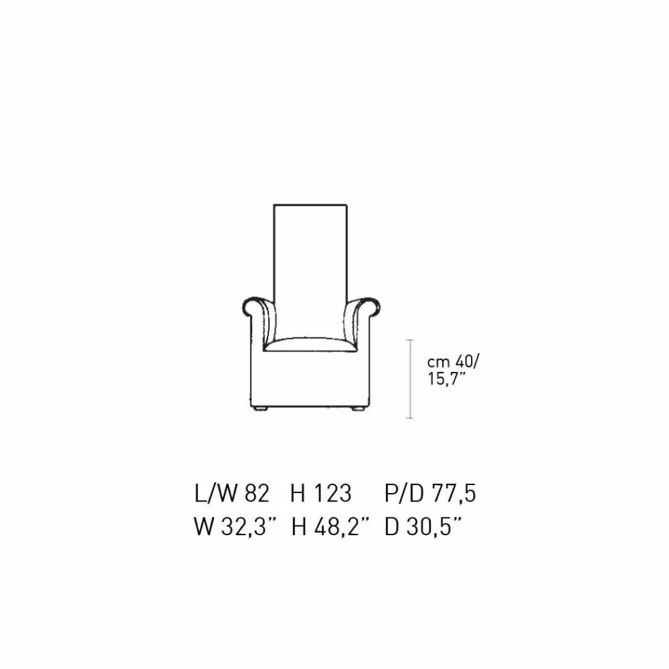 Fauteuil de salon rembourré en velours noir et blanc fabriqué en Italie - Gedda Viadurini