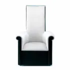 Fauteuil de salon rembourré en velours noir et blanc fabriqué en Italie - Gedda Viadurini