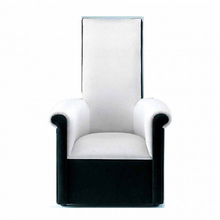Fauteuil de salon rembourré en velours noir et blanc fabriqué en Italie - Gedda Viadurini
