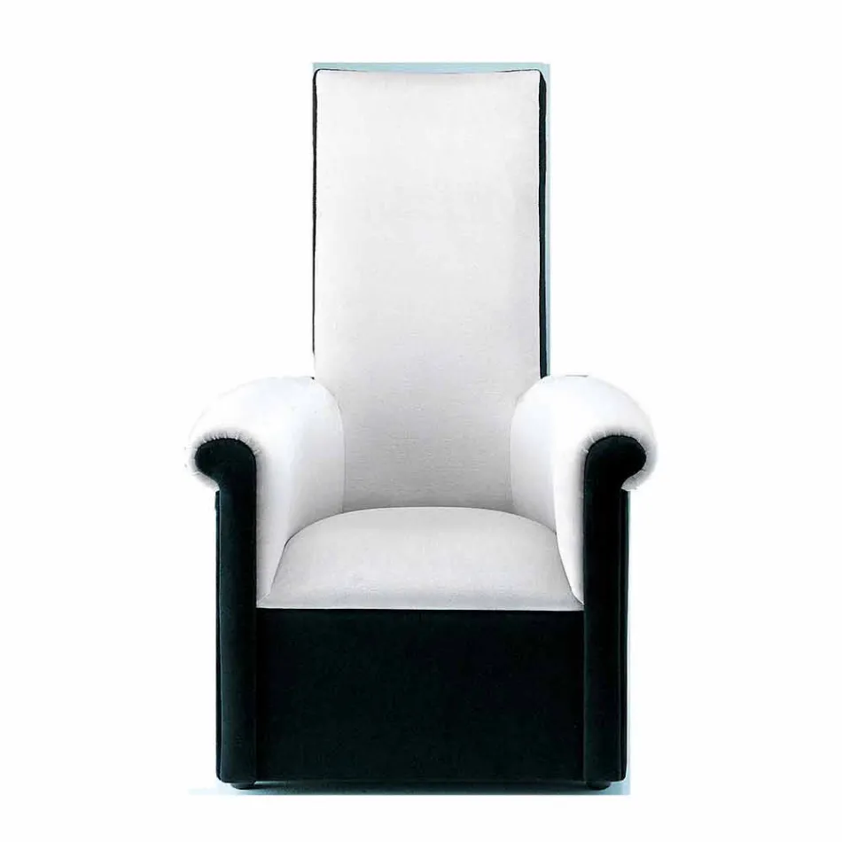 Fauteuil de salon rembourré en velours noir et blanc fabriqué en Italie - Gedda Viadurini