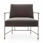 Fauteuil de salon en tissu avec structure métallique fabriqué en Italie - Manille Viadurini