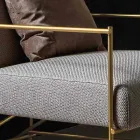 Fauteuil de salon en tissu avec structure métallique fabriqué en Italie - Manille Viadurini