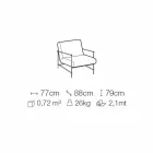 Fauteuil de salon en tissu avec structure métallique fabriqué en Italie - Manille Viadurini